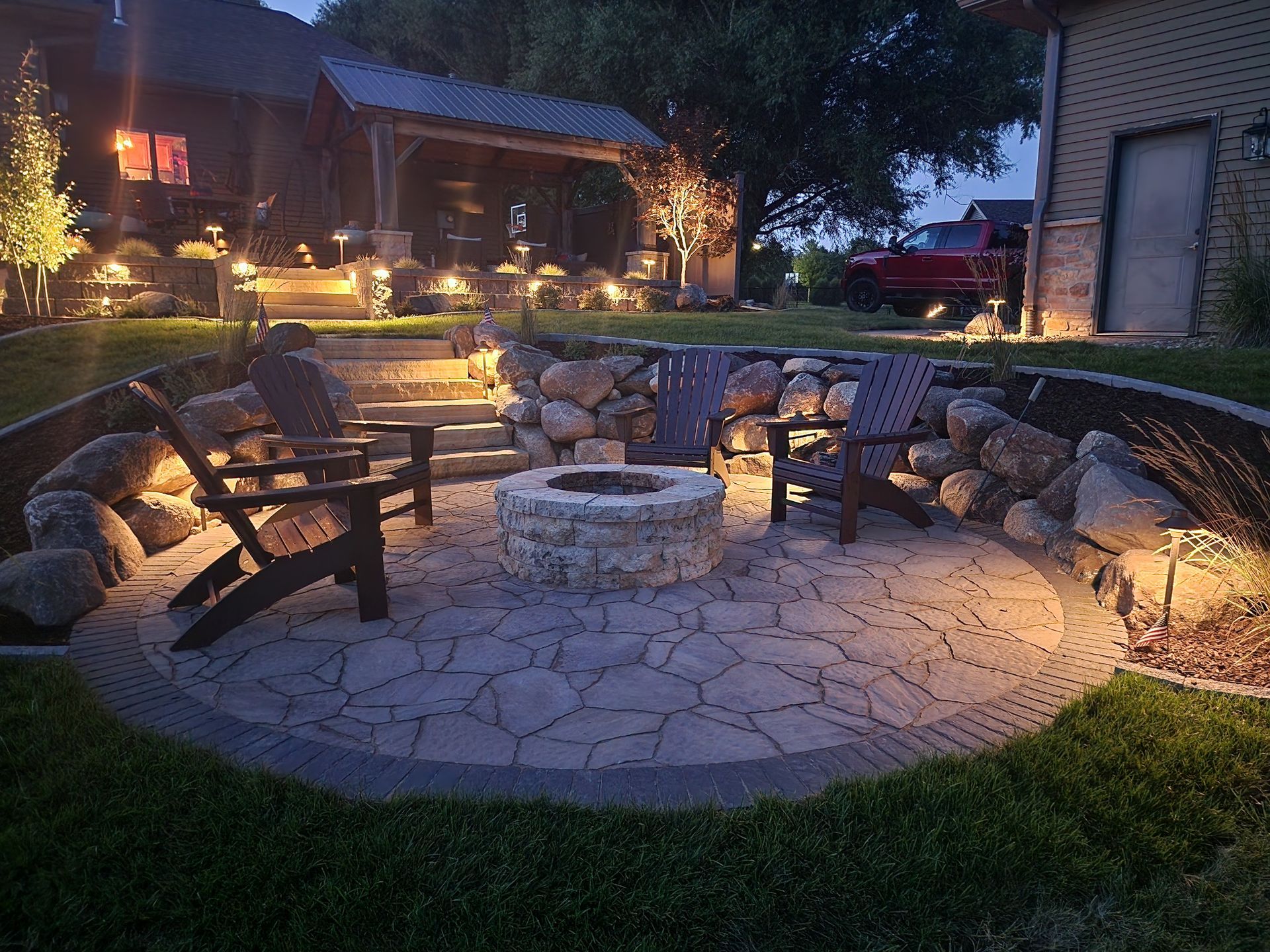 Landscape Lighting — Marion, IA — S&B Scapes Fountain — Marion, IA — S&B Scapes