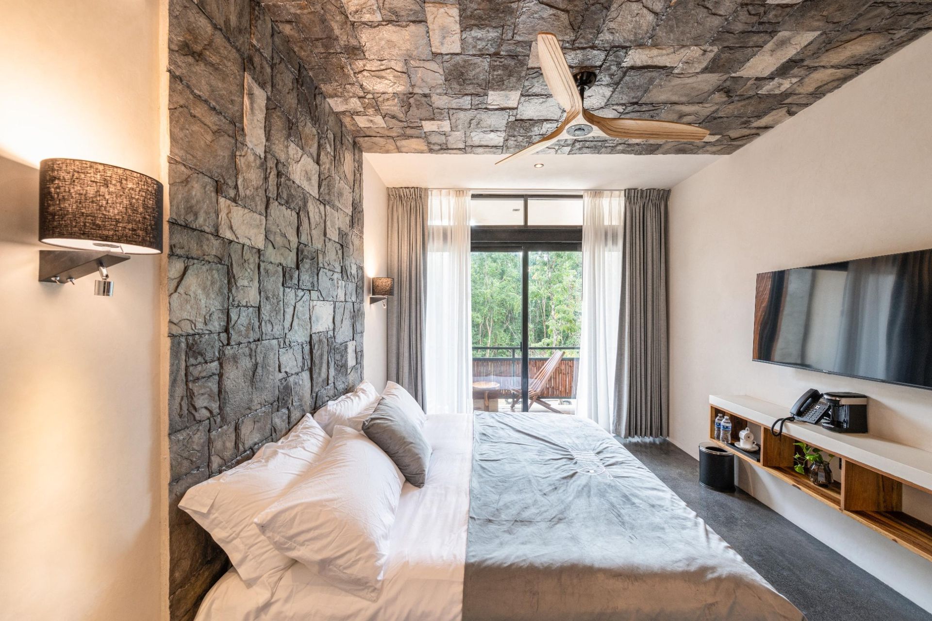 Luxury hotel room in Tulum with natural design