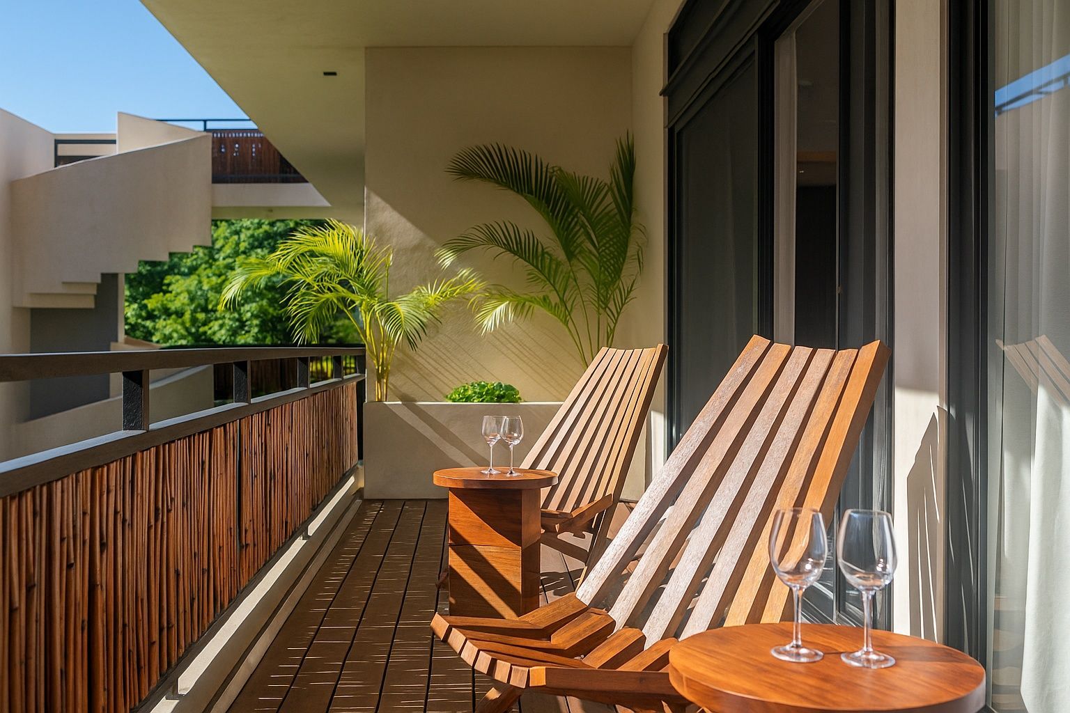 Walkout balcony with chairs from Master Villa