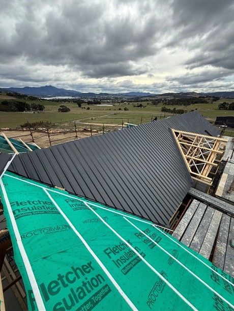 Metal profile roof installation Metal roof construction house Metal profile roof installation Metal roof construction house