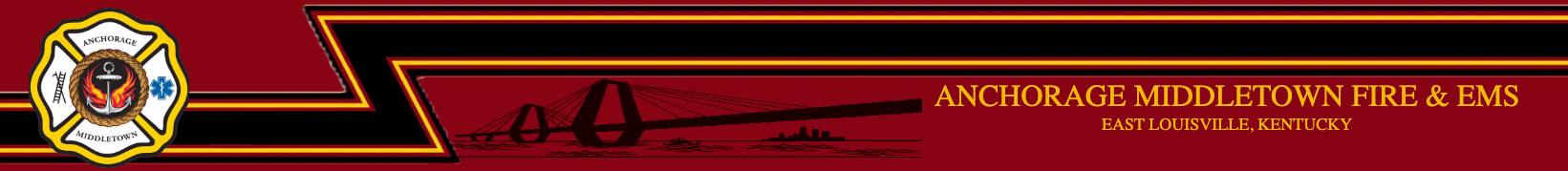 Logo of Anchorage Municipal Fire & EMS. Red and gold design with emblem.