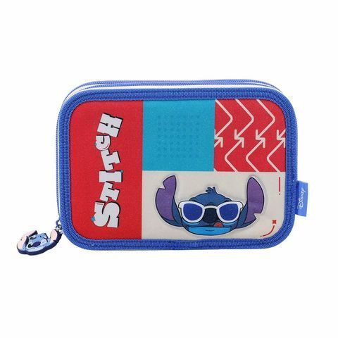 CARTUCHERA 2 PISOS DISNEY STITCH 21X14X4 CM