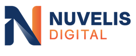 Logo for Nuvelis Digital: dark blue and orange "N" graphic with text.