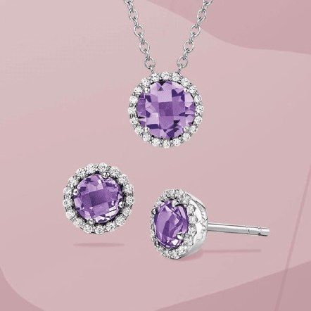 Amethyst Necklace and Earrings — Russellville, AL — Artistic Jewelry and Repair Amethyst Necklace and Earrings — Russellville, AL — Artistic Jewelry and Repair