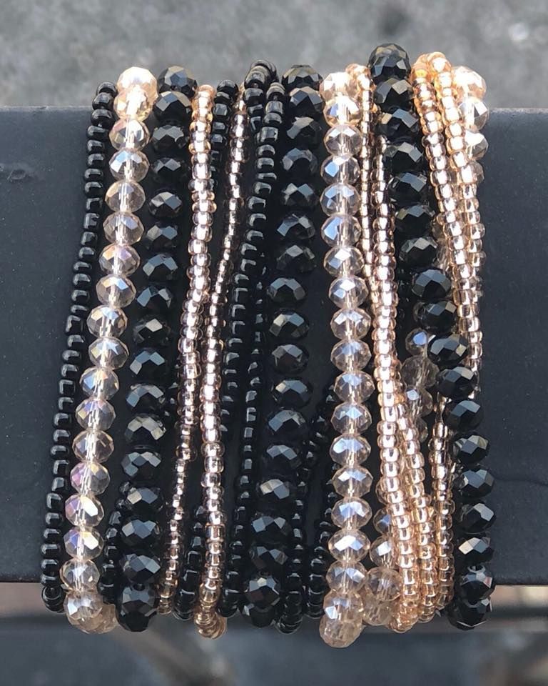 Bracelet Made of Black and Gold Beads — Russellville, AL — Artistic Jewelry and Repair Bracelet Made of Black and Gold Beads — Russellville, AL — Artistic Jewelry and Repair