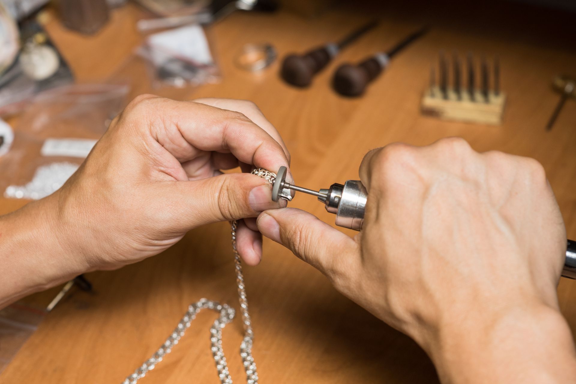 Repairing a Silver Necklace — Russellville, AL — Artistic Jewelry and Repair Repairing a Silver Necklace — Russellville, AL — Artistic Jewelry and Repair