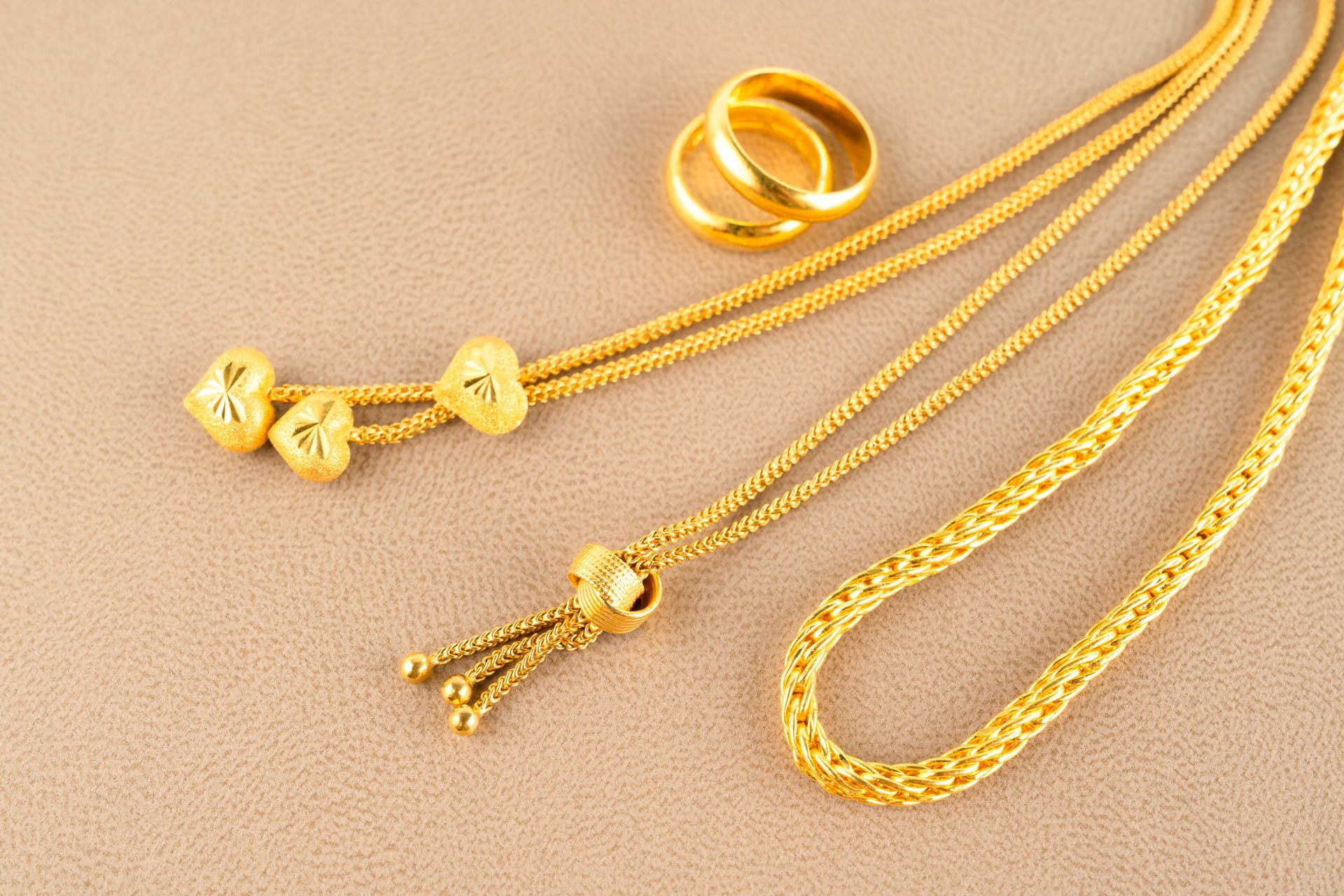 Gold Necklaces and Ring — Russellville, AL — Artistic Jewelry and Repair Gold Necklaces and Ring — Russellville, AL — Artistic Jewelry and Repair
