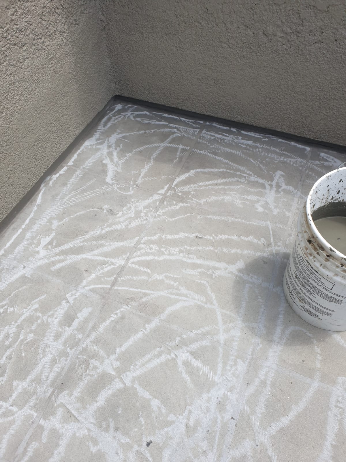 Waterproofing step 1 etching of the tiles
