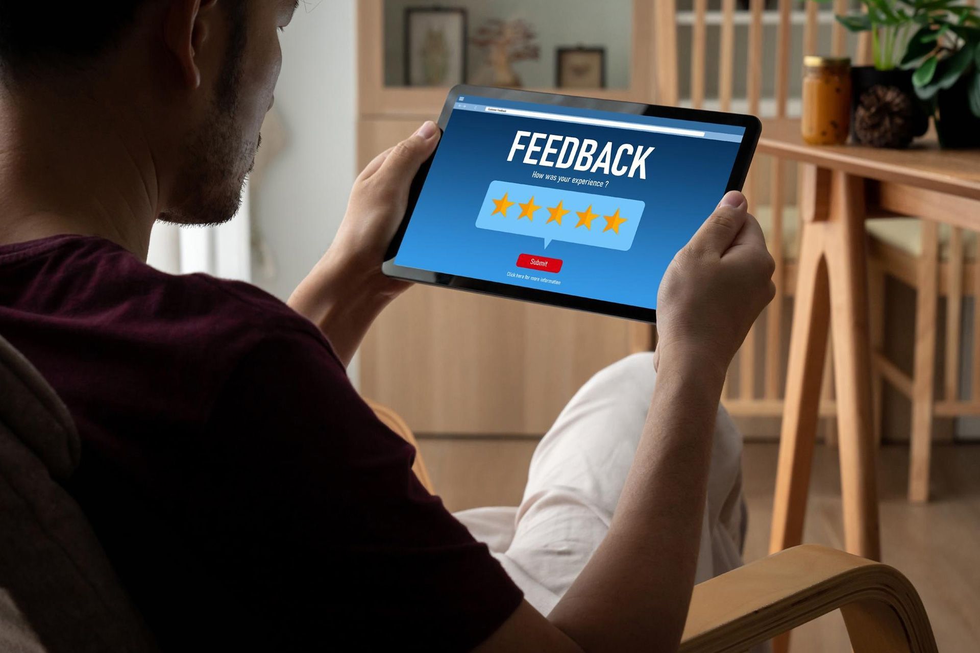 Customer leaving a five-star Google review