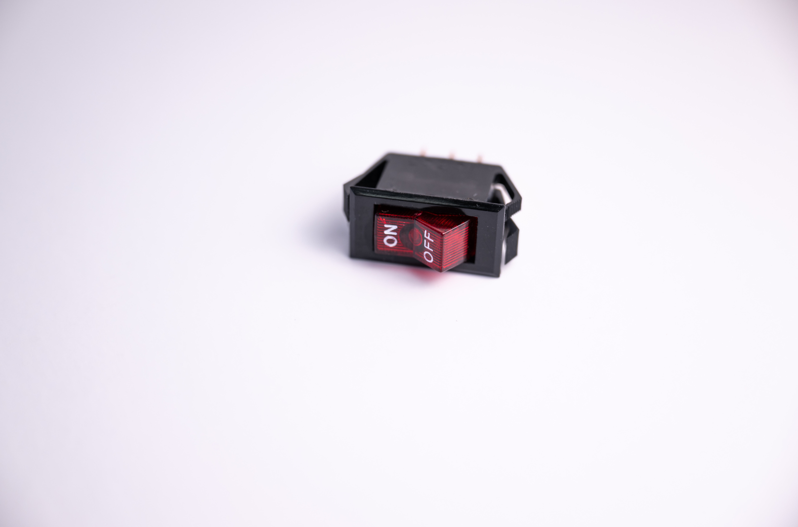 Red, illuminated power switch, with