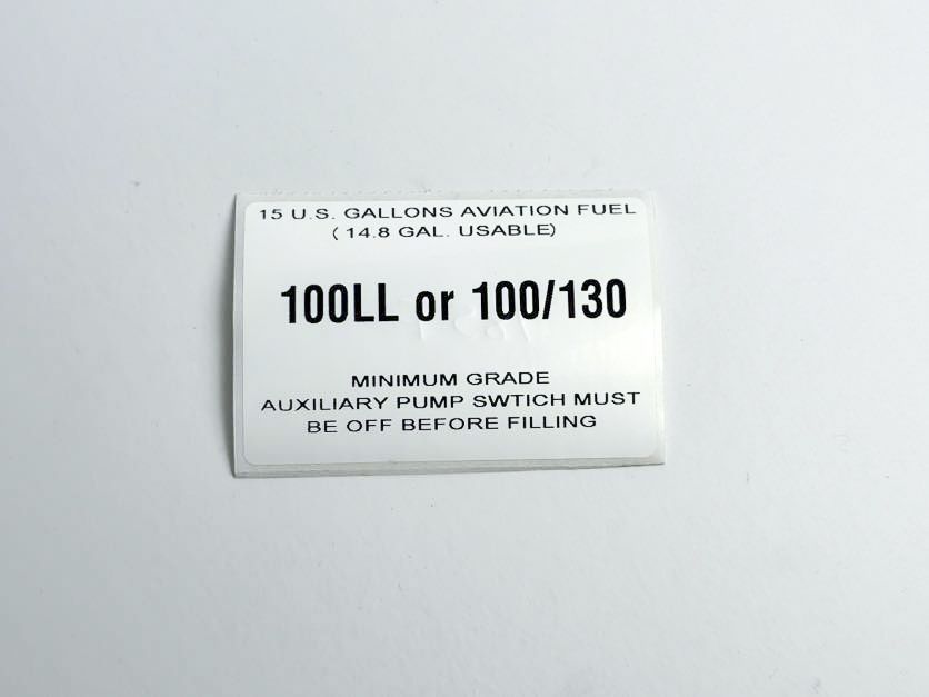 White label with text: fuel type