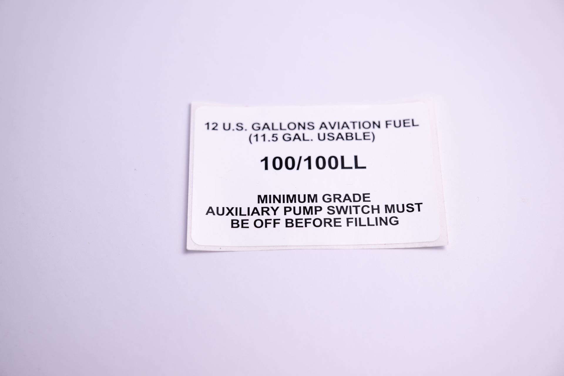 White sticker: