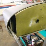 A wing tip of an aircraft, showing the internal structure and external aluminum skin.
