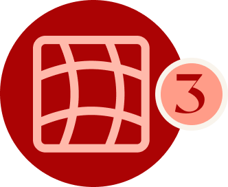 an icon showing a grid and the number 3