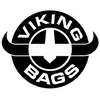 Black-and-white Viking Bags logo with a stylized shield icon and bold text