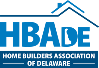 Logo for BRAD, the Builders and Remodelers Association of Delaware. Blue text and house outline.