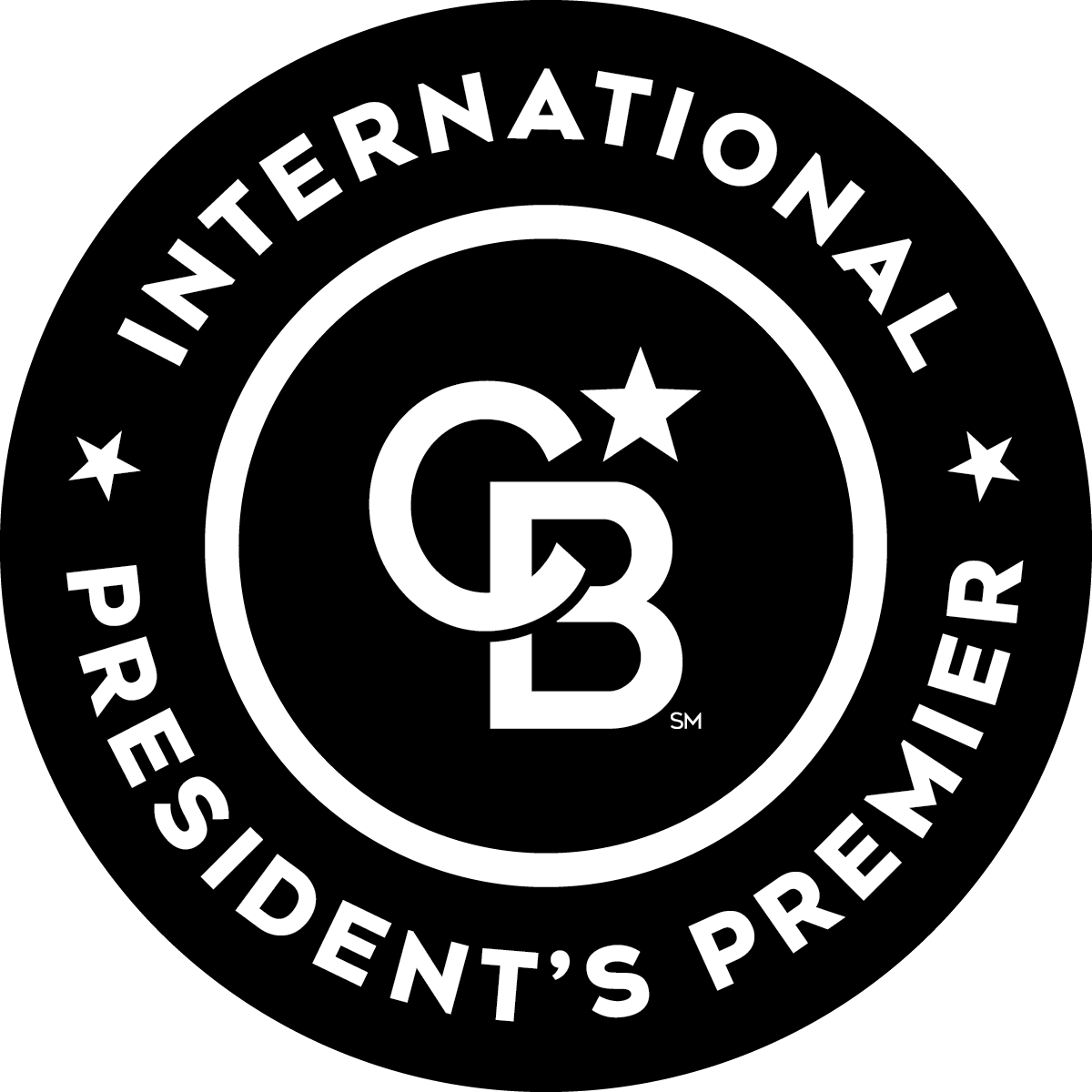 Black and white Coldwell Banker President's Premier badge with 