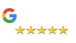 Google logo with four yellow stars.