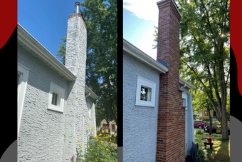 before and after chimney repair