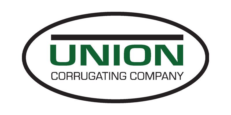 The union corrugating company logo is green and black.