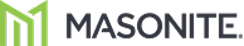 The word masonite is written in black and green on a white background.