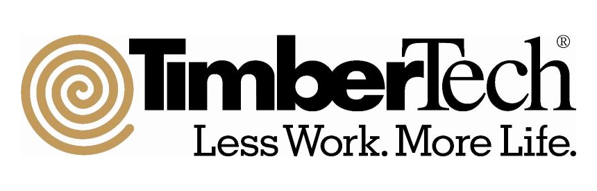 TimberTech logo: Brown spiral icon with black text 