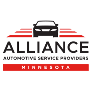 Alliance Automotive Service Providers Minnesota logo with black car icon and red accents