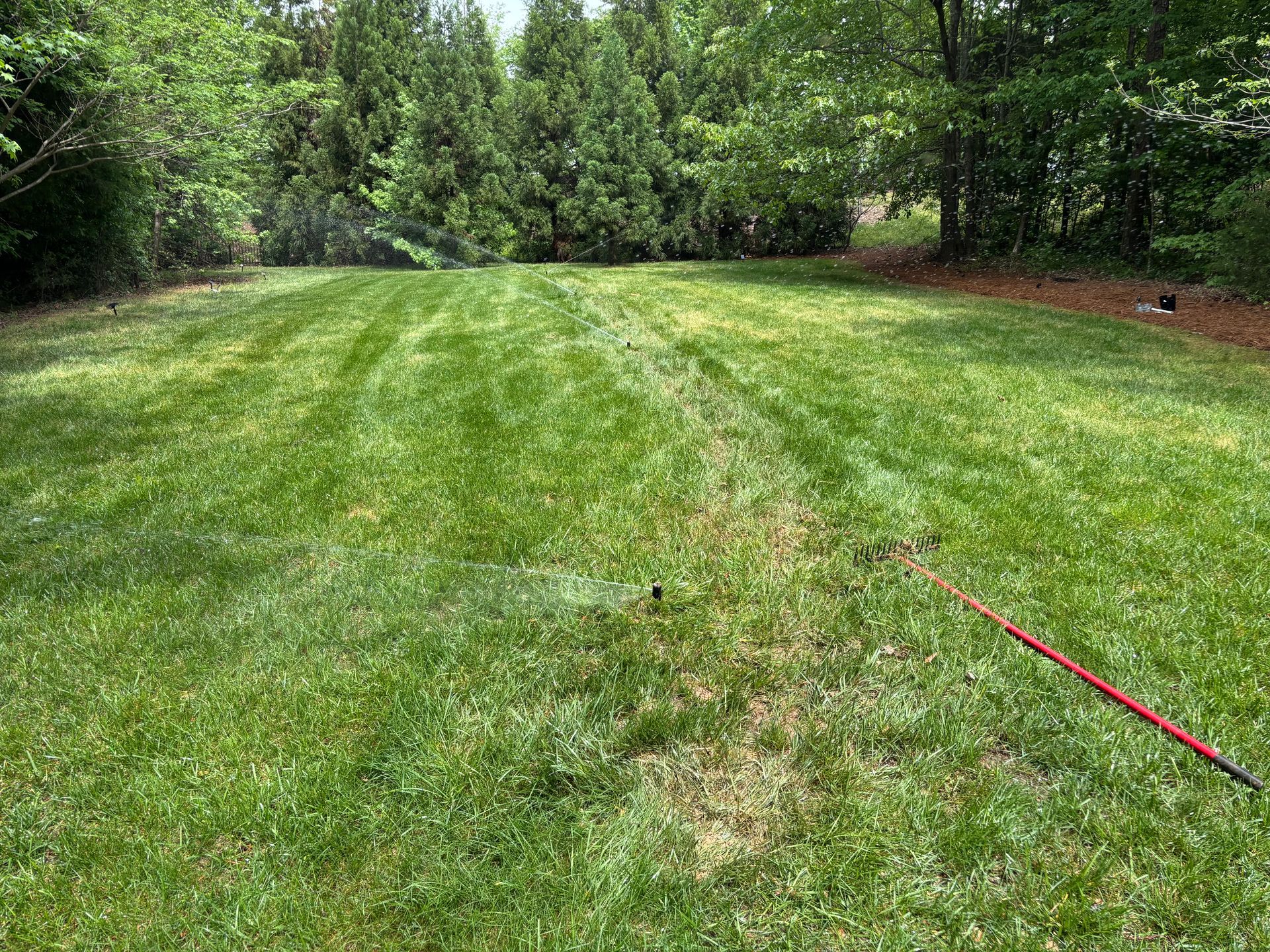 Sprinklers spraying
