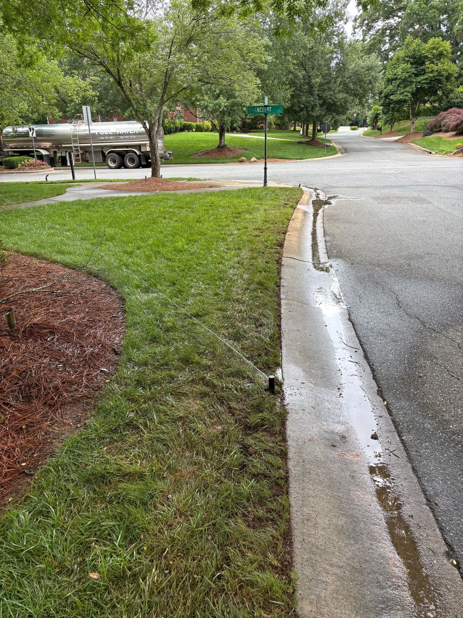 Sprinklers spraying