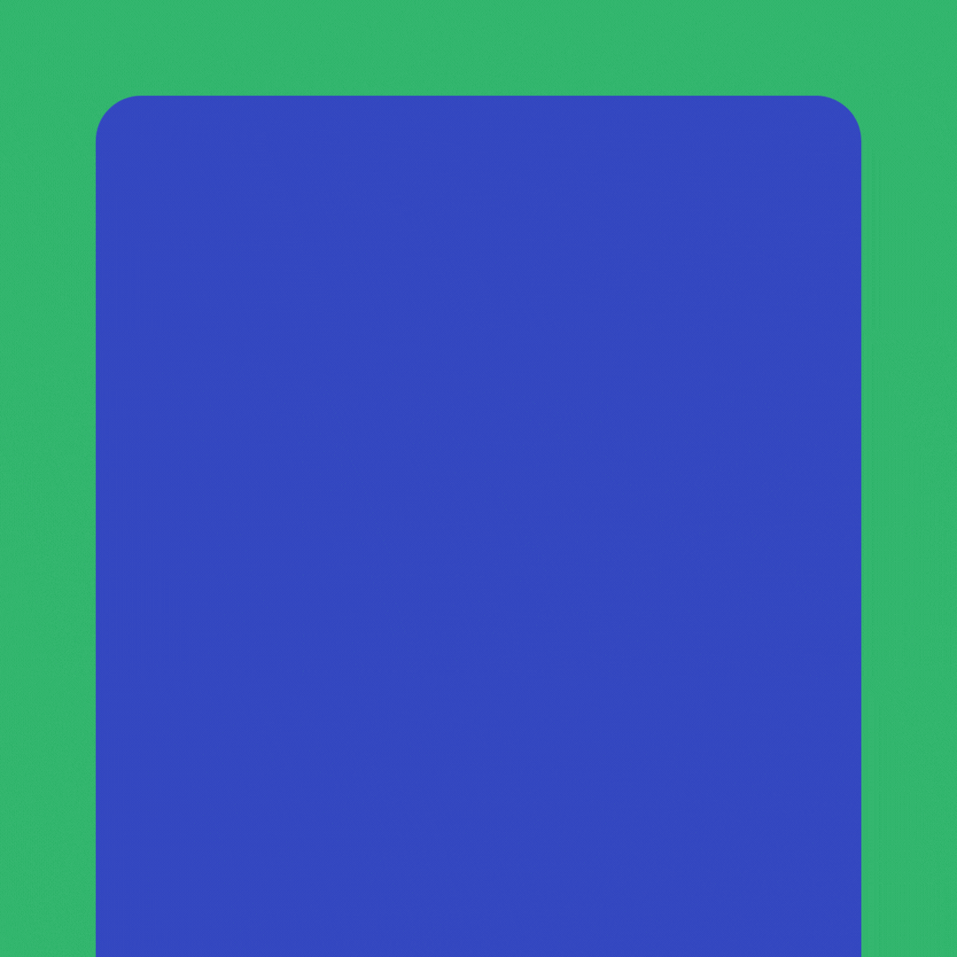 Blue rectangle with rounded corners on a green background.