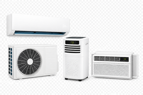 Home security system components: Hub, door sensors, indoor and outdoor cameras, doorbell camera. White and black.