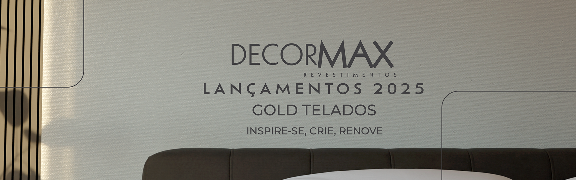 A wall display with the DECORMAX logo, 