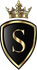 The letter s is on a black shield with a gold crown. Supreme Auto Tint