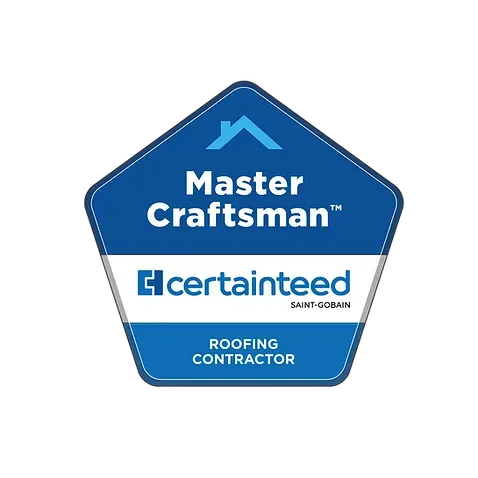 The master craftsman logo is a roofing contractor.