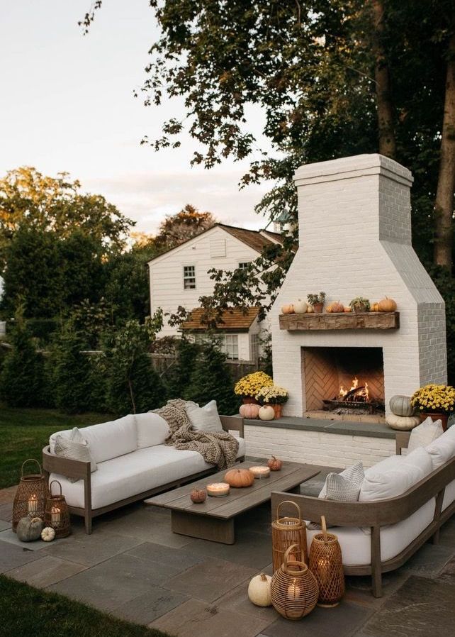 outdoor fireplace