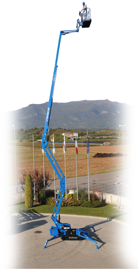 TRACCESS 160-51 Aerial Lift above building