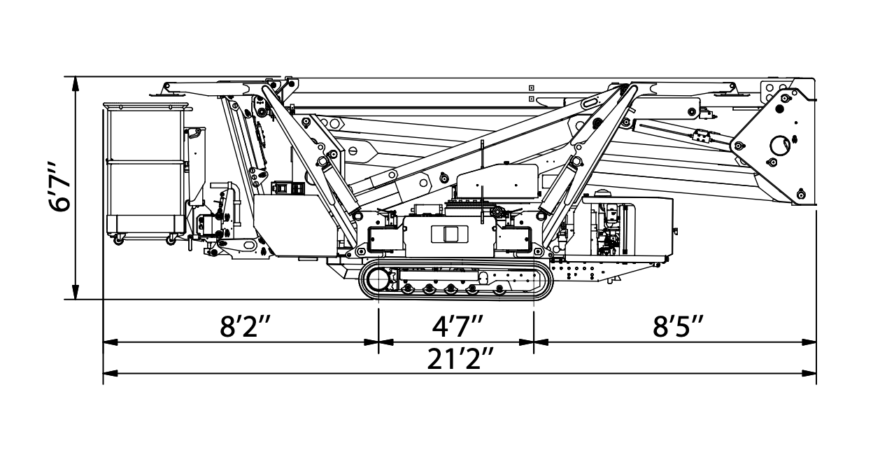 TRACCESS 270-88 Aerial Lift Dimensions