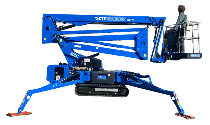 CTE track mounted aerial lift lowered
