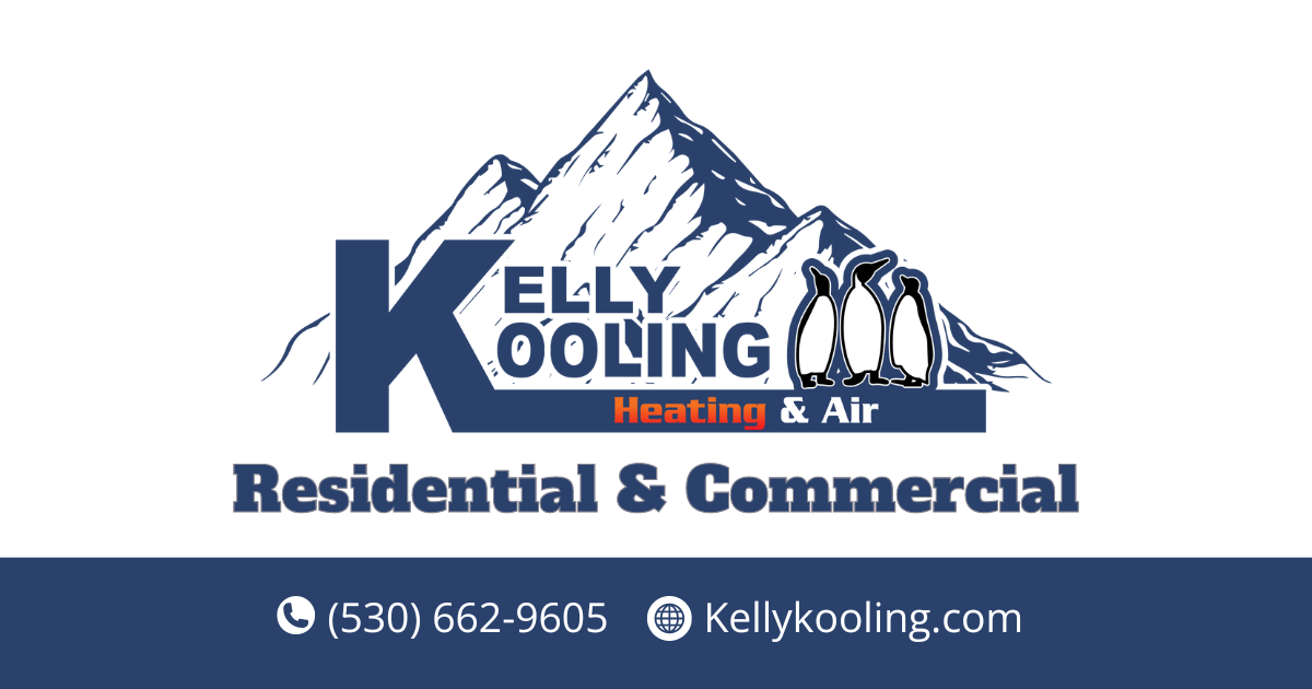 A logo for kelly cooling residential and commercial heating and air