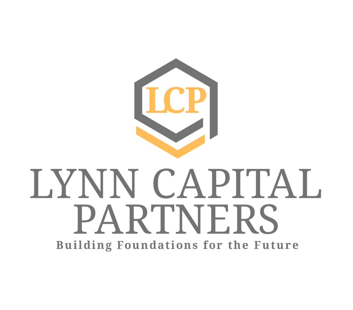 The logo for lynn capital partners is a building foundations for the future.