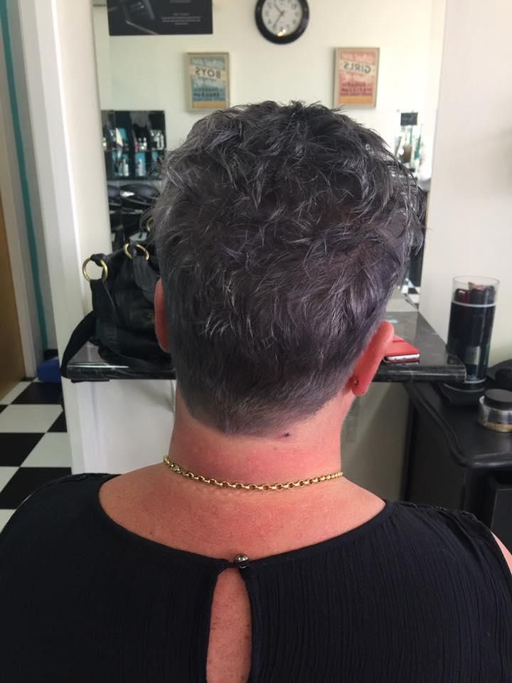 The Back of a Woman 's Head With Gray Hair — Southside Hair & Beauty Design In South Tamworth, NSW