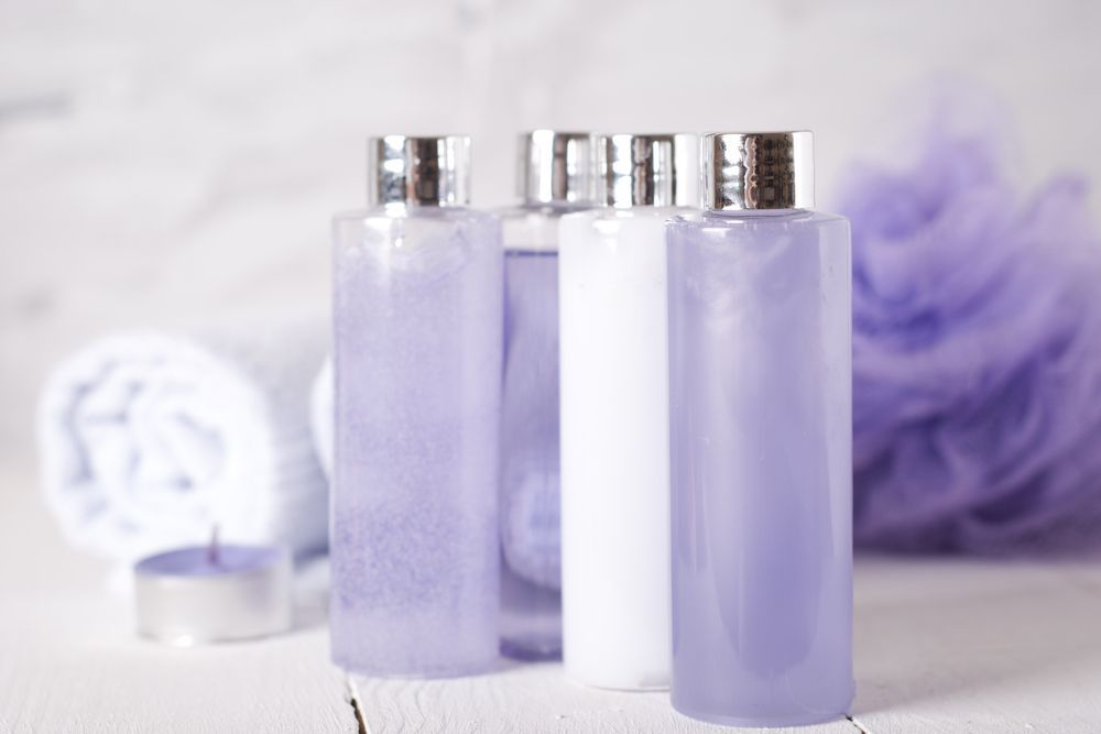 Purple and White Shampoo Bottles — Southside Hair & Beauty Design In South Tamworth, NSW
