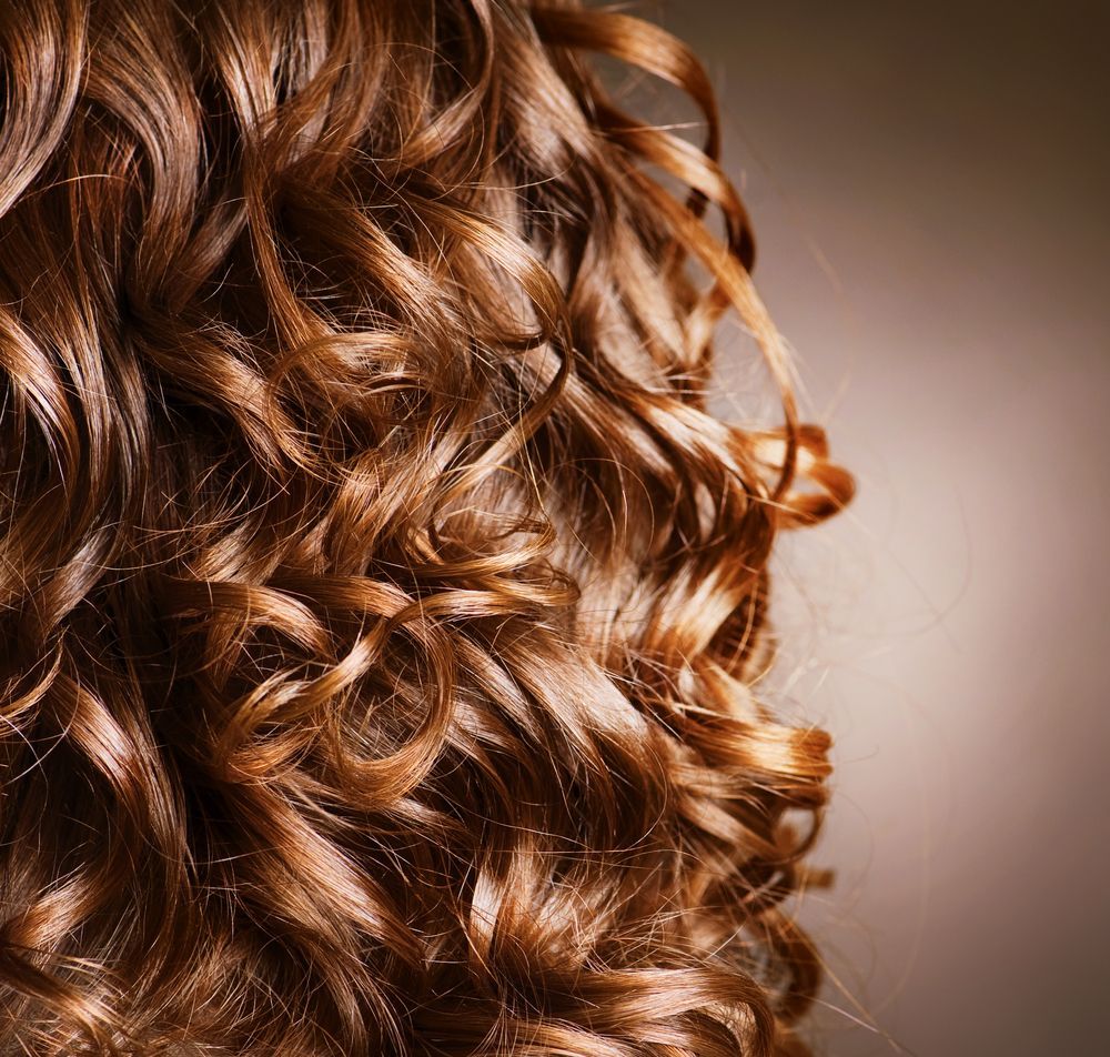 Close-up of Reddish-brown Curly Hair Against a Blurred — Southside Hair & Beauty Design In South Tamworth, NSW