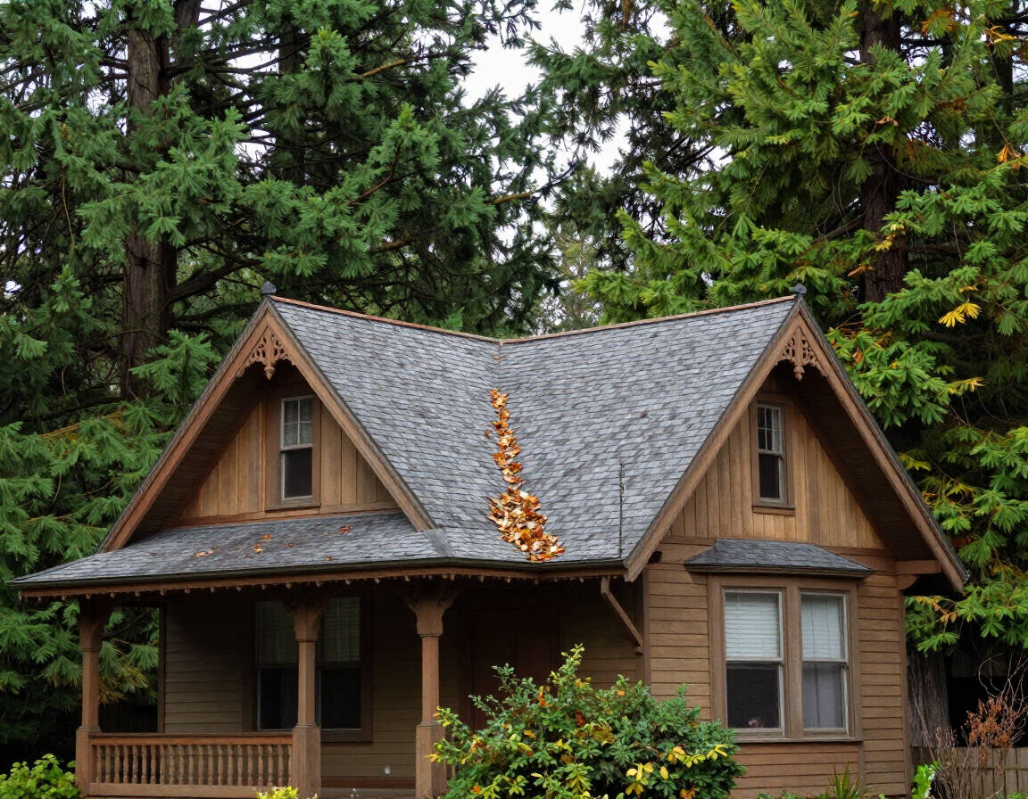 Historic home in Silverton, Oregon surrounded by trees