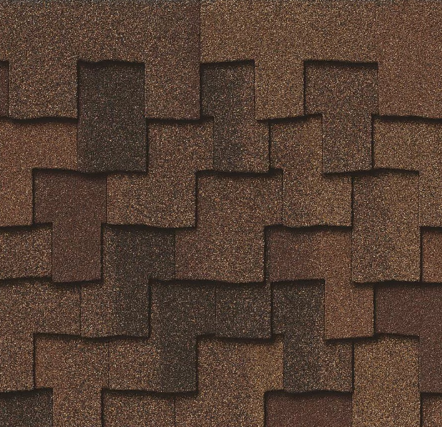 Dimensional asphalt shingles with rain droplets