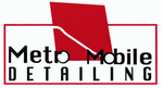 Metro Mobile Detailing logo with black text, red outline, and a stylized red car silhouette