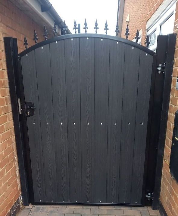 arched anthracite composite pedestrian gate