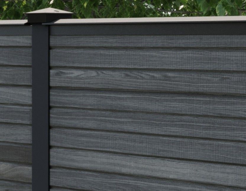 Composite Gates UK Anthracite Grey Composite Fence Panel with post Leicester