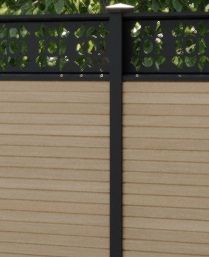 Composite Gates UK brown composite post with matching screen