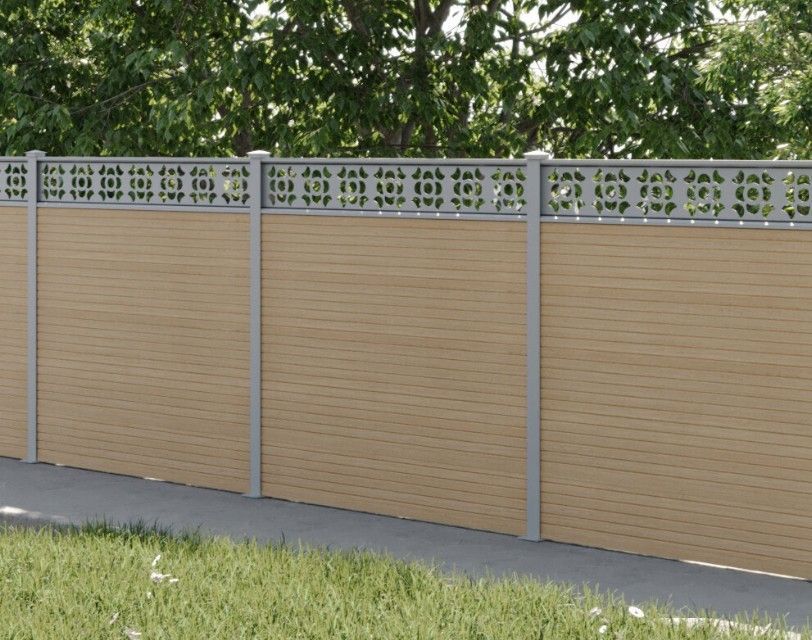 Composite Gates UK anthracite decorative trellis on top of anthracite composite fencing 
Peterborough